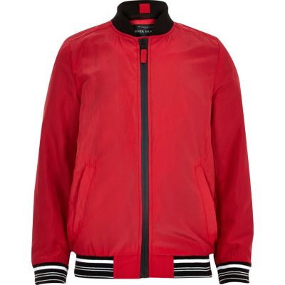 Boys red sports bomber jacket